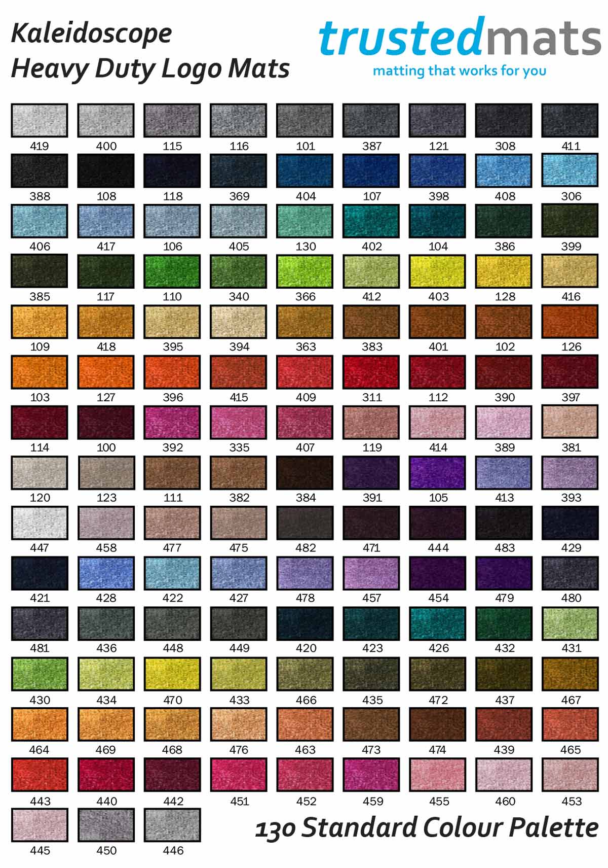Kaleidoscope Heavy Duty Logo Mats 8 Kaleidoscope Indoor Logo Mat Standard Colours
