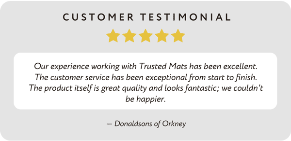 Logo Mats 6 Logo Mat Testimonial Donaldsons of Orkney