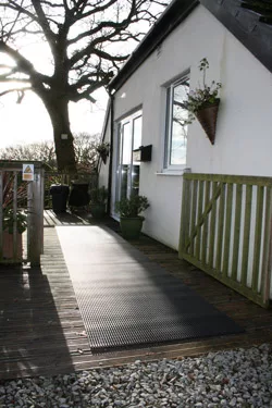 The Best Anti Slip Mats to Keep Decking Safe and Secure 3 Anti-Slip Decking mats used as a walkway